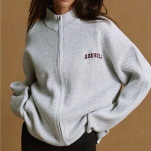ISO IN SEARCH OF Adanola Gray Zip-Up Sweater